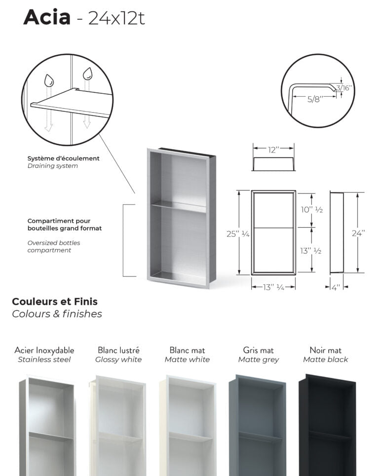 Niche Zvelt Acia 12x24 avec tablette