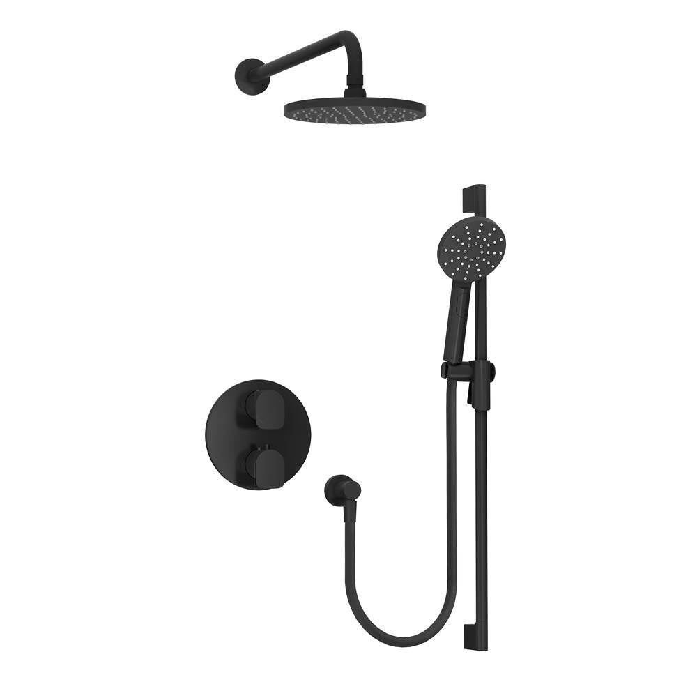 Ensemble douche thermostatique Baril Noir